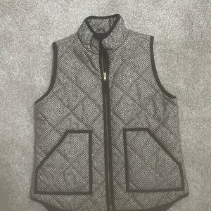 J. Crew quilted Vest with Black Trim
